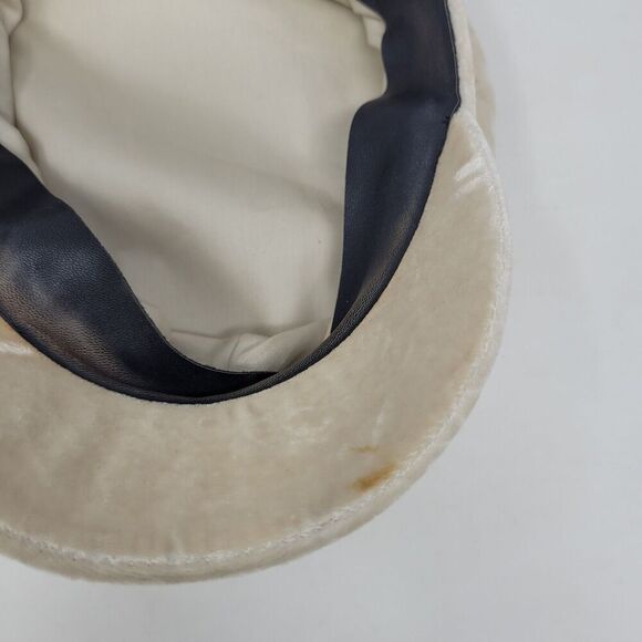 Lack Of Color Cap Cream Ivory Velveteen Velvet Hat Medium 57MM Silk Blend - Picture 9 of 11